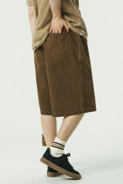 714street Y2K Washed Denim Shorts - Retro 90s Grunge, Summer Y2K Outfits, Y2K Fashion Essentials