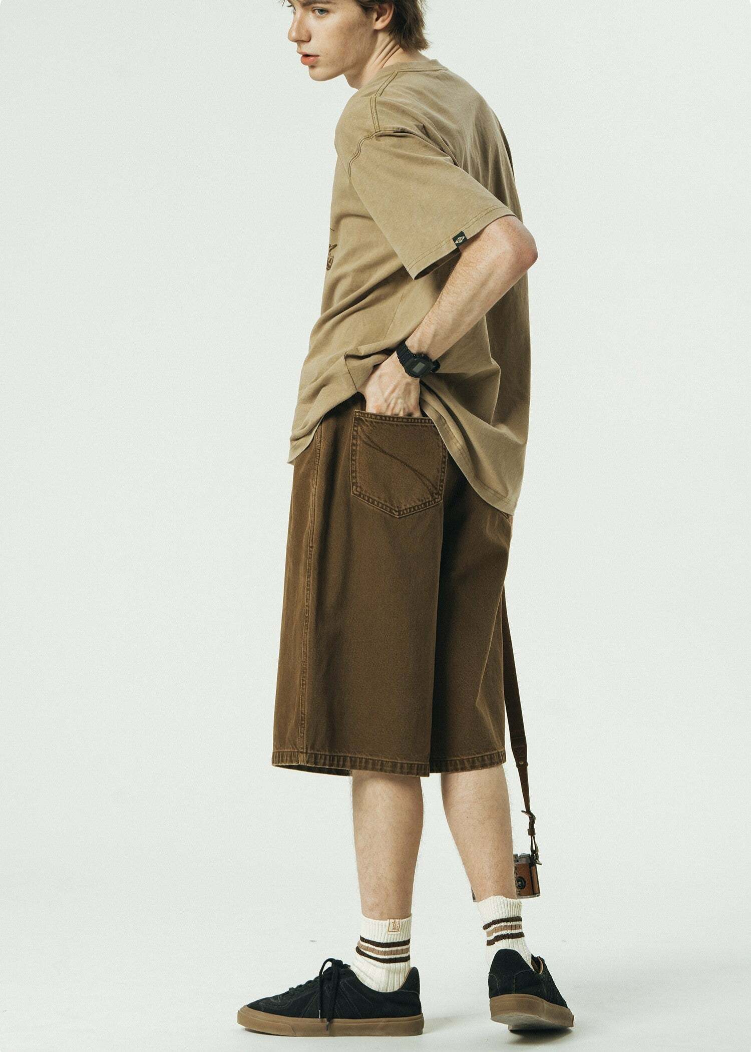 714street Y2K Washed Denim Shorts - Retro 90s Grunge, Summer Y2K Outfits, Y2K Fashion Essentials