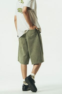 714street Y2K Washed Denim Shorts - Retro 90s Grunge, Summer Y2K Outfits, Y2K Fashion Essentials