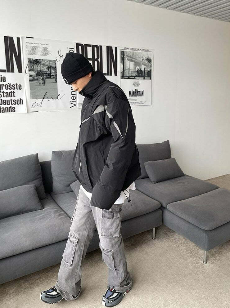 77F7GHT 'Cutters' Puffer Down Jacket - Y2K Summer, 90s Grunge, Retro Style, Y2