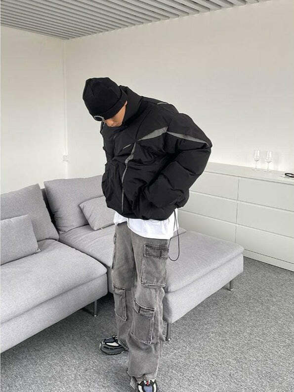 77F7GHT 'Cutters' Puffer Down Jacket - Y2K Summer, 90s Grunge, Retro Style, Y2