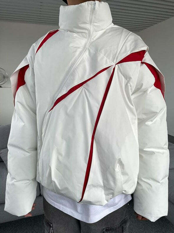 77F7GHT 'Cutters' Puffer Down Jacket - Y2K Summer, 90s Grunge, Retro Style, Y2