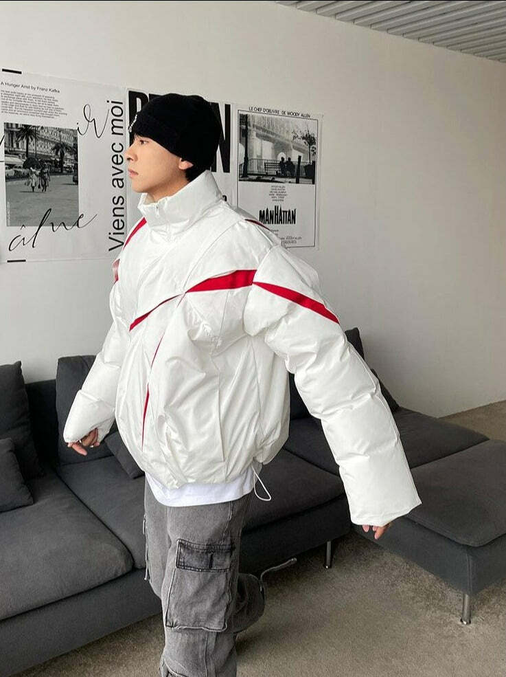 77F7GHT 'Cutters' Puffer Down Jacket - Y2K Summer, 90s Grunge, Retro Style, Y2