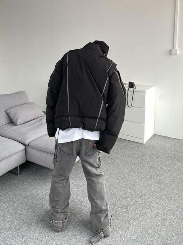 77F7GHT 'Cutters' Puffer Down Jacket - Y2K Summer, 90s Grunge, Retro Style, Y2