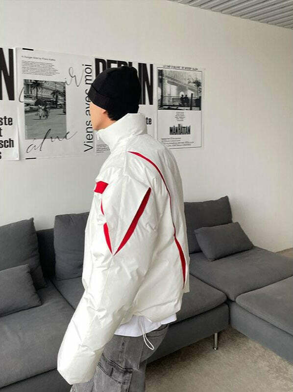 77F7GHT 'Cutters' Puffer Down Jacket - Y2K Summer, 90s Grunge, Retro Style, Y2