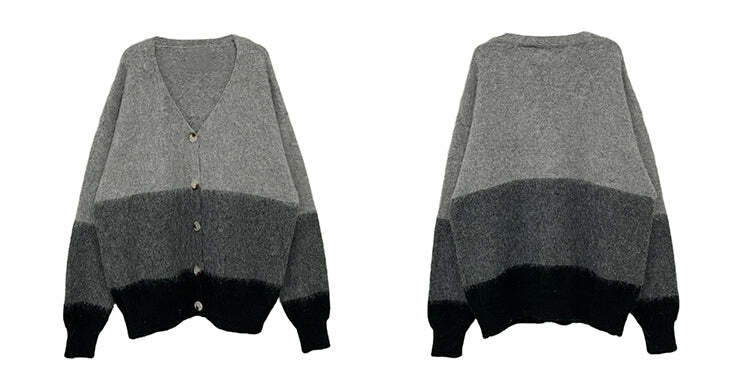 77F7GHT Contrast Cardigan - Y2K Summer Grunge, 90s Retro, Pastel Goth, Y2K Party &