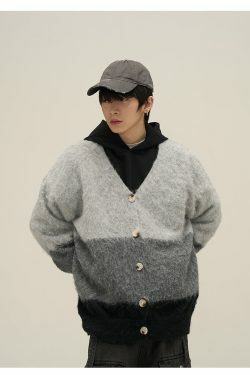 77F7GHT Contrast Cardigan - Y2K Summer Grunge, 90s Retro, Pastel Goth, Y2K Party &