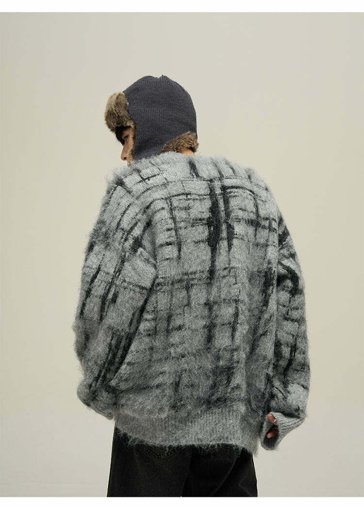 77F7GHT Grid Sweater - Y2K Summer Grunge, 90s Retro, Pastel Goth, Y2K Club &