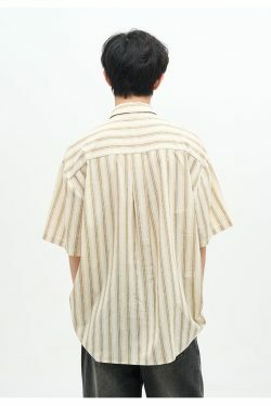 77F7GHT Striped Collar Shirt - Y2K Summer Grunge, 90s Retro, Pastel Goth, Y2K Party