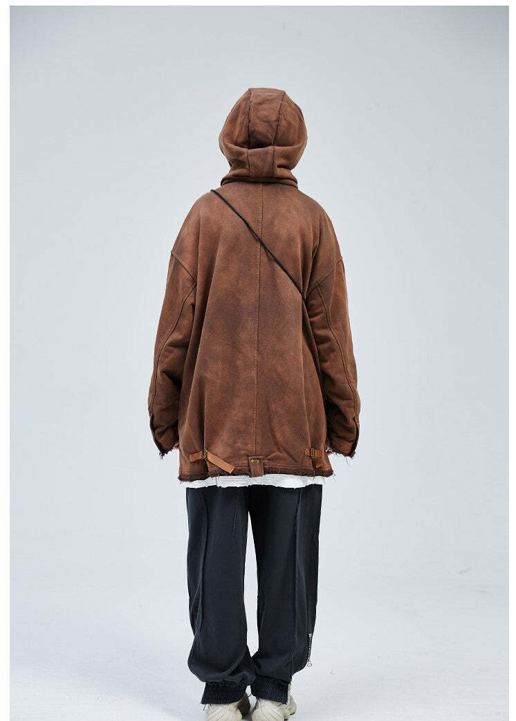 A SQUARE ROOT 'Scavenger' Half Zip Jacket - Y2K Summer, 90s Grunge, Retro, Pastel Goth Fashion