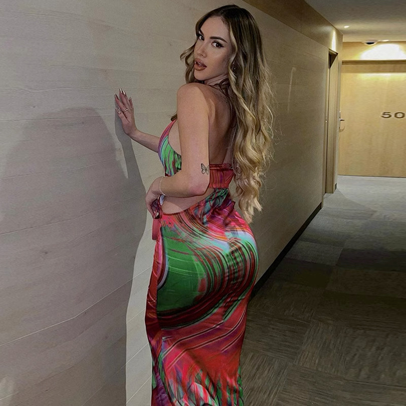 Aasiya Fishtail Bodycon Maxi Dress - Y2K Summer, 90s Grunge, Retro Party, Gothic Y2K Fashion