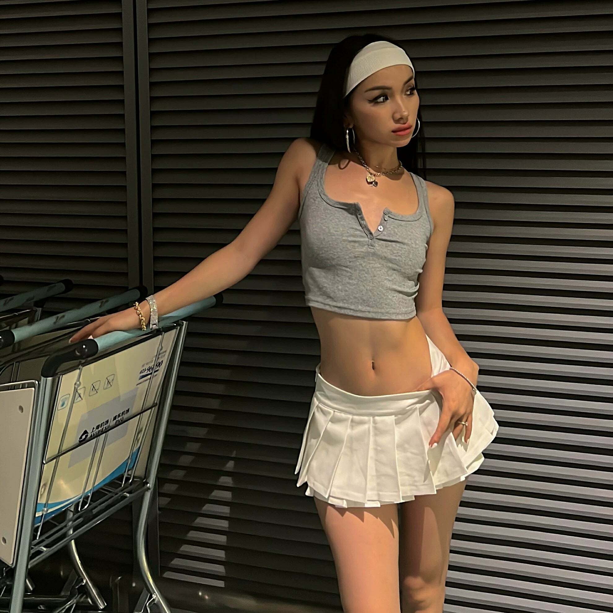 Abbie Pleated Mini Skirt - Y2K Summer Grunge, 90s Retro, Pastel Goth, Y2K Party & Club