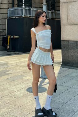 Abbie Pleated Mini Skirt - Y2K Summer Grunge, 90s Retro, Pastel Goth, Y2K Party & Club