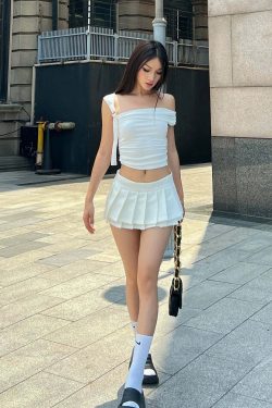 Abbie Pleated Mini Skirt - Y2K Summer Grunge, 90s Retro, Pastel Goth, Y2K Party & Club