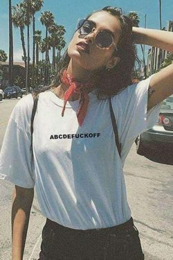 Abc Shirt - Y2K Summer Grunge & 90s Fashion Outfit, Retro Y2K Top, Baby Tees, Y2K