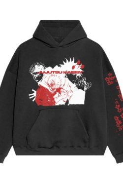 ABSB - JJK Divine Dogs Hoodie: Y2K Grunge, 90s Fashion, Retro Style, Pastel Goth, Y2K