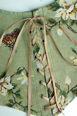 Adela Butterfly Embroidered Strappy Corset Top - Y2K Summer, 90s Fashion, Grunge, Retro Style