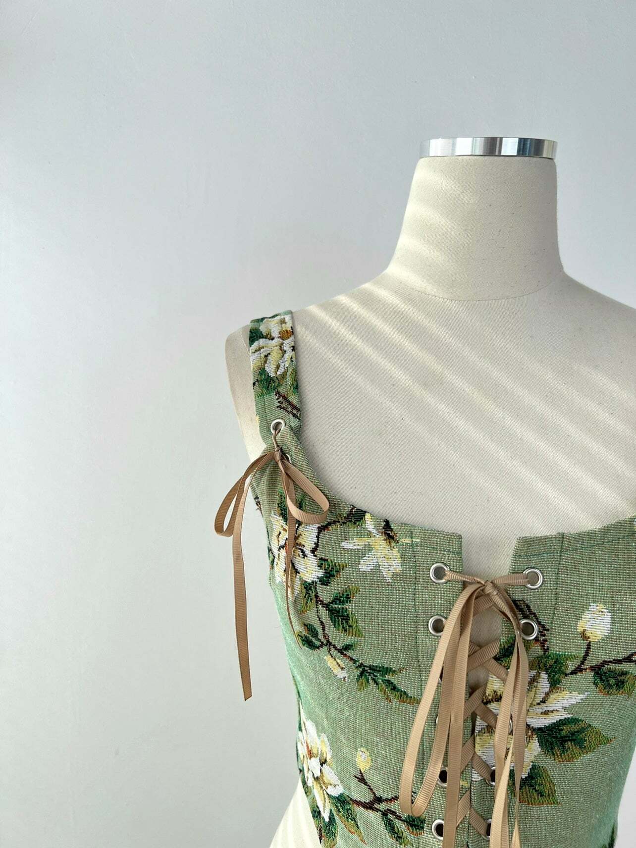 Adela Butterfly Embroidered Strappy Corset Top - Y2K Summer, 90s Fashion, Grunge, Retro Style