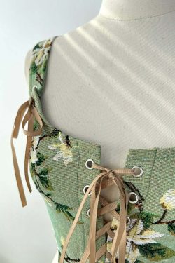 Adela Butterfly Embroidered Strappy Corset Top - Y2K Summer, 90s Fashion, Grunge, Retro Style
