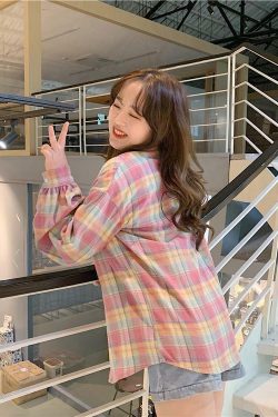 Aesthetic Cute Pink Rainbow Shirt - Y2K Summer, 90s Grunge, Retro, Pastel Goth, Y2K Popstar