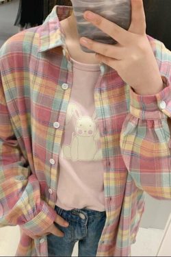 Aesthetic Cute Pink Rainbow Shirt - Y2K Summer, 90s Grunge, Retro, Pastel Goth, Y2K Popstar