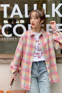 Aesthetic Cute Pink Rainbow Shirt - Y2K Summer, 90s Grunge, Retro, Pastel Goth, Y2K Popstar