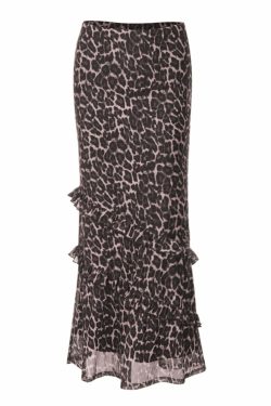 Ahria Mesh Leopard Maxi Skirt - Y2K Summer Grunge Outfit, 90s Fashion, Retro Style
