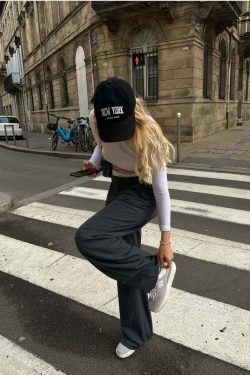 Alessa Straight Trousers - Y2K Summer, 90s Grunge, Retro Style, Y2K Club & Party Outfits