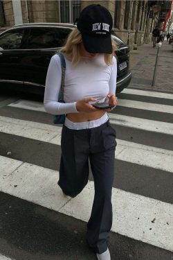 Alessa Straight Trousers - Y2K Summer, 90s Grunge, Retro Style, Y2K Club & Party Outfits