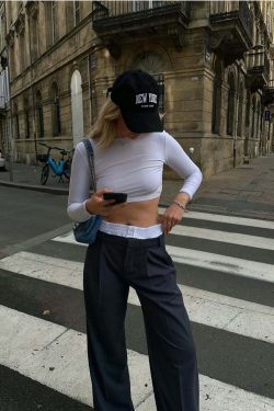 Alessa Straight Trousers - Y2K Summer, 90s Grunge, Retro Style, Y2K Club & Party Outfits