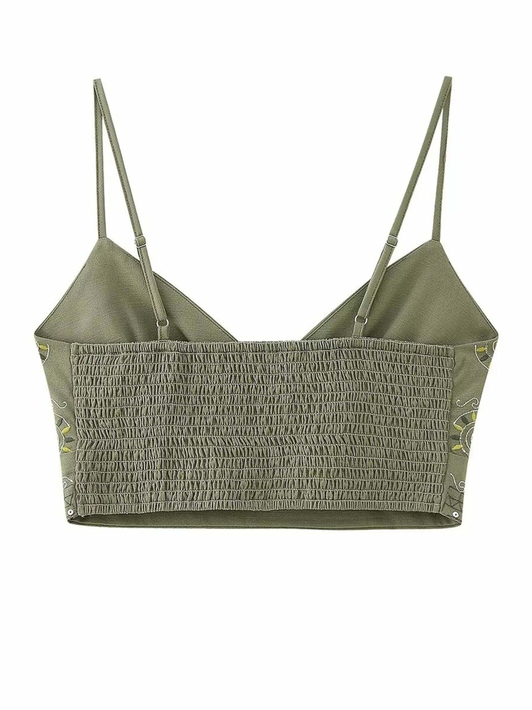 Alexys Embroidered Top & Pants Set - Y2K Summer Grunge, 90s Retro, Pastel Goth, Y2K Party