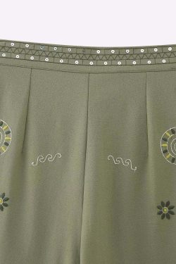 Alexys Embroidered Top & Pants Set - Y2K Summer Grunge, 90s Retro, Pastel Goth, Y2K Party