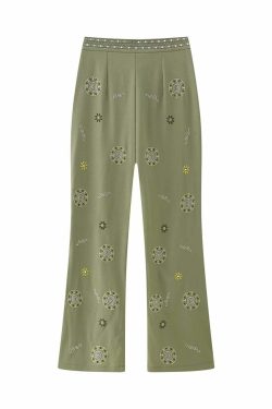 Alexys Embroidered Top & Pants Set - Y2K Summer Grunge, 90s Retro, Pastel Goth, Y2K Party