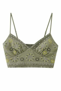 Alexys Embroidered Top & Pants Set - Y2K Summer Grunge, 90s Retro, Pastel Goth, Y2K Party