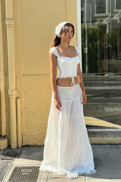 Alika French Y2K Top & Skirt Set - 90s Grunge, Retro Summer, Pastel Goth, Party Outfit