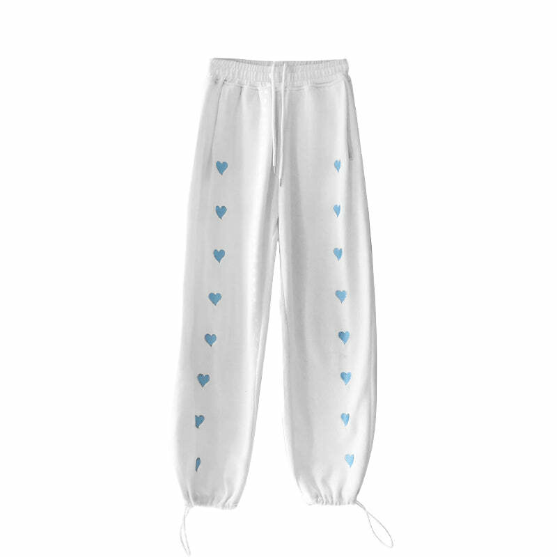 All Hearts Connected Y2K Grunge Drawstring Sweatpants - 90s Retro Summer Fashion for Women