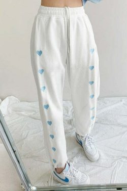 All Hearts Connected Y2K Grunge Drawstring Sweatpants - 90s Retro Summer Fashion for Women