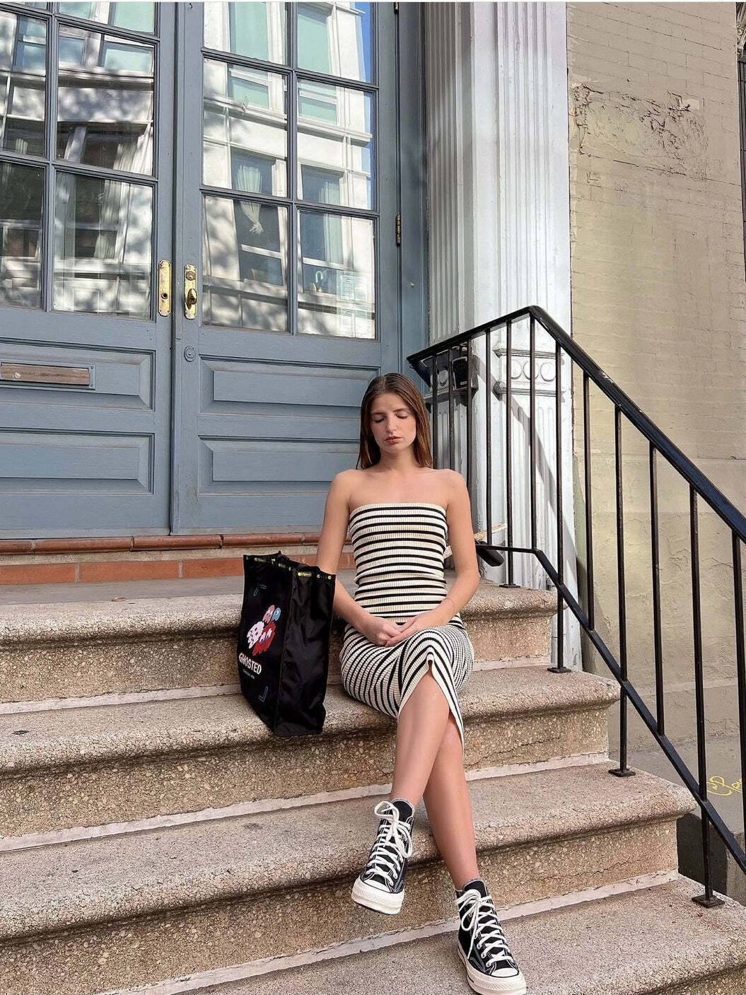 Alonni Striped Knit Dress - Y2K Summer, 90s Fashion, Grunge, Retro, Pastel Goth, Y2K Party