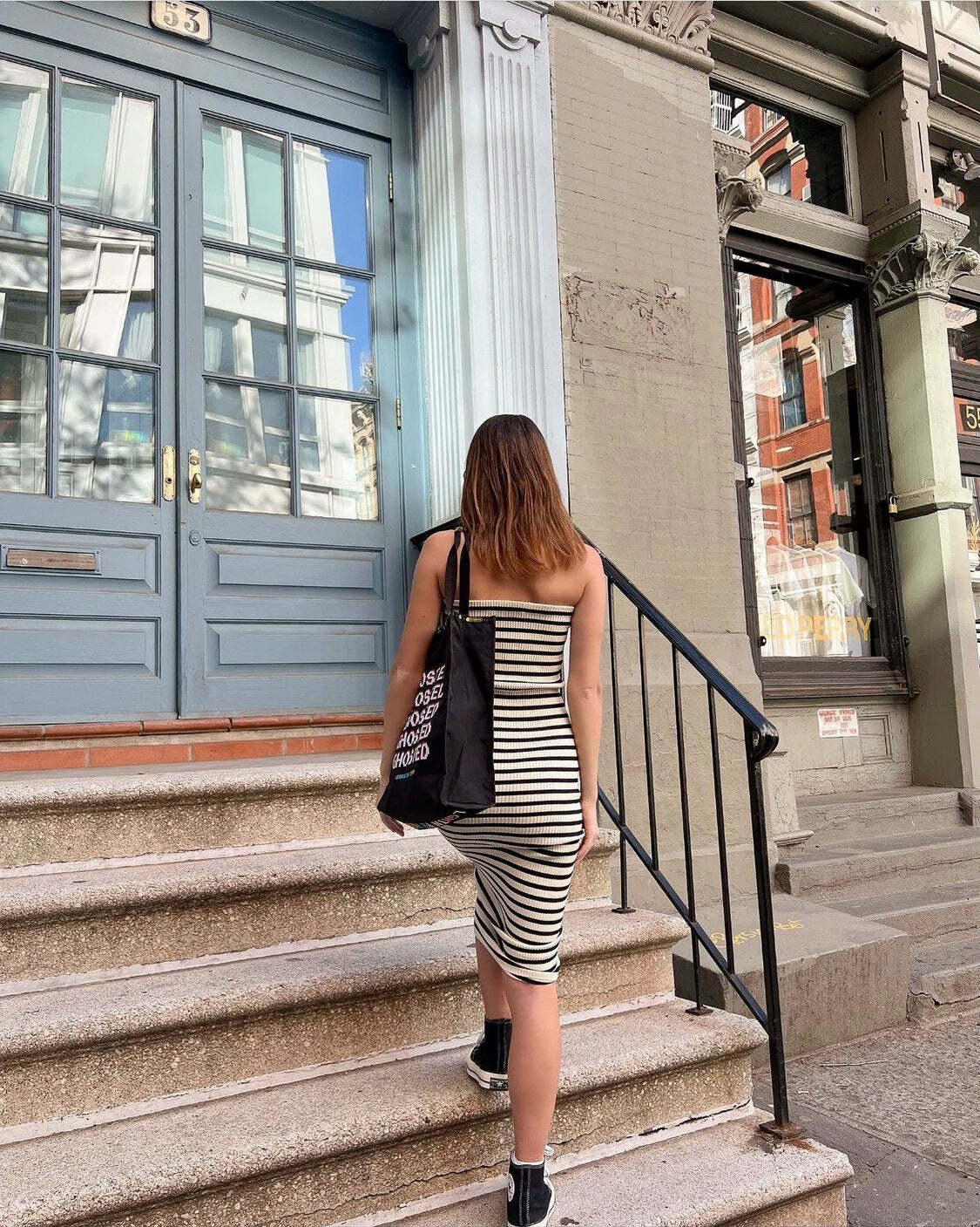 Alonni Striped Knit Dress - Y2K Summer, 90s Fashion, Grunge, Retro, Pastel Goth, Y2K Party
