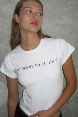 Alyna Letter Print T-Shirt - Y2K Summer Grunge, 90s Retro, Pastel Goth, Y2K Club Outfit