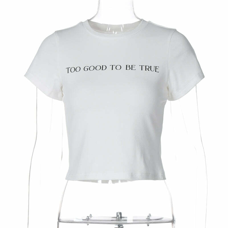 Alyna Letter Print T-Shirt - Y2K Summer Grunge, 90s Retro, Pastel Goth, Y2K Club Outfit
