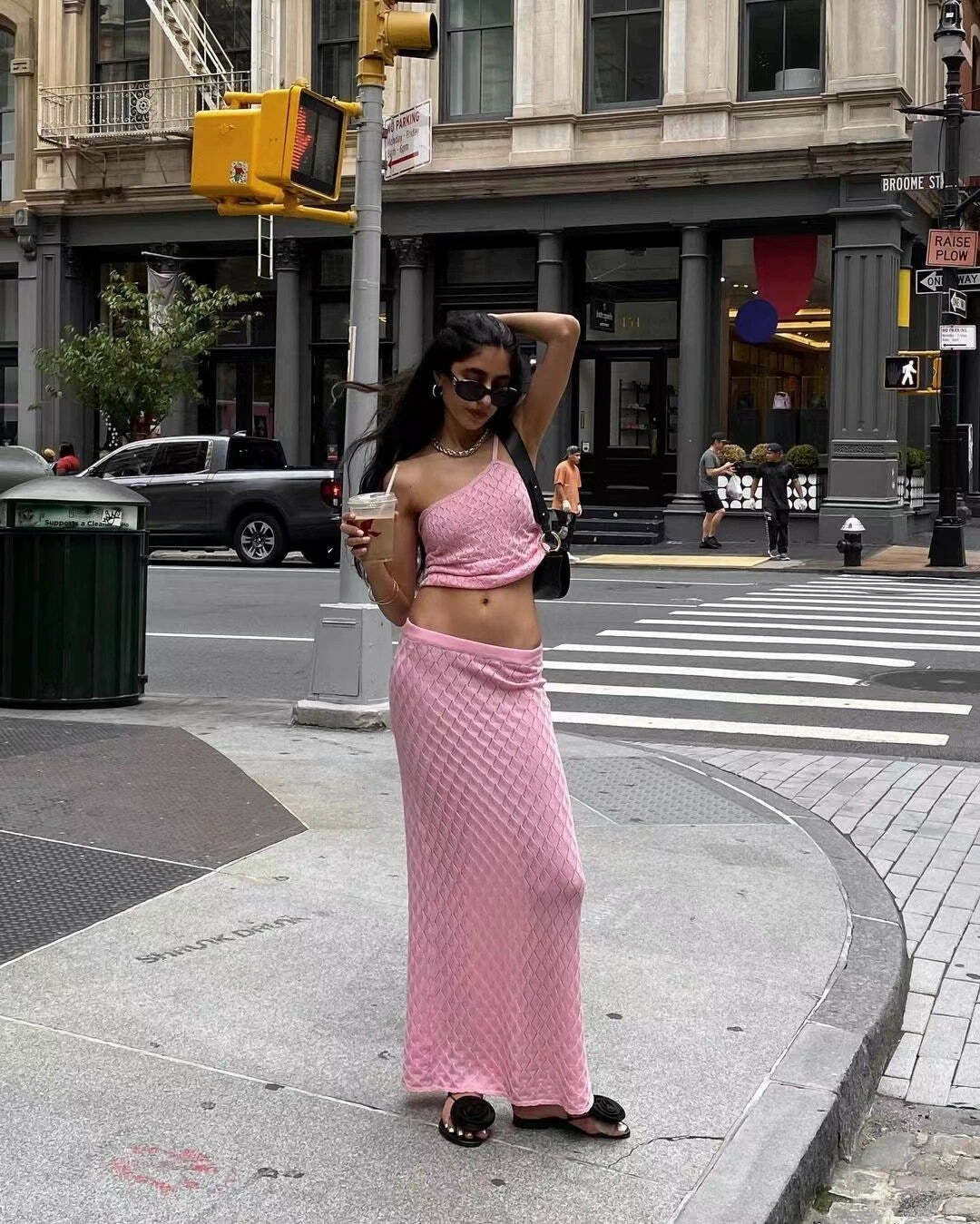 Alyviah Knitted Skirt Set - Y2K Summer Grunge Outfit, 90s Fashion, Retro Style, Pastel Goth