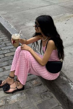 Alyviah Knitted Skirt Set - Y2K Summer Grunge Outfit, 90s Fashion, Retro Style, Pastel Goth