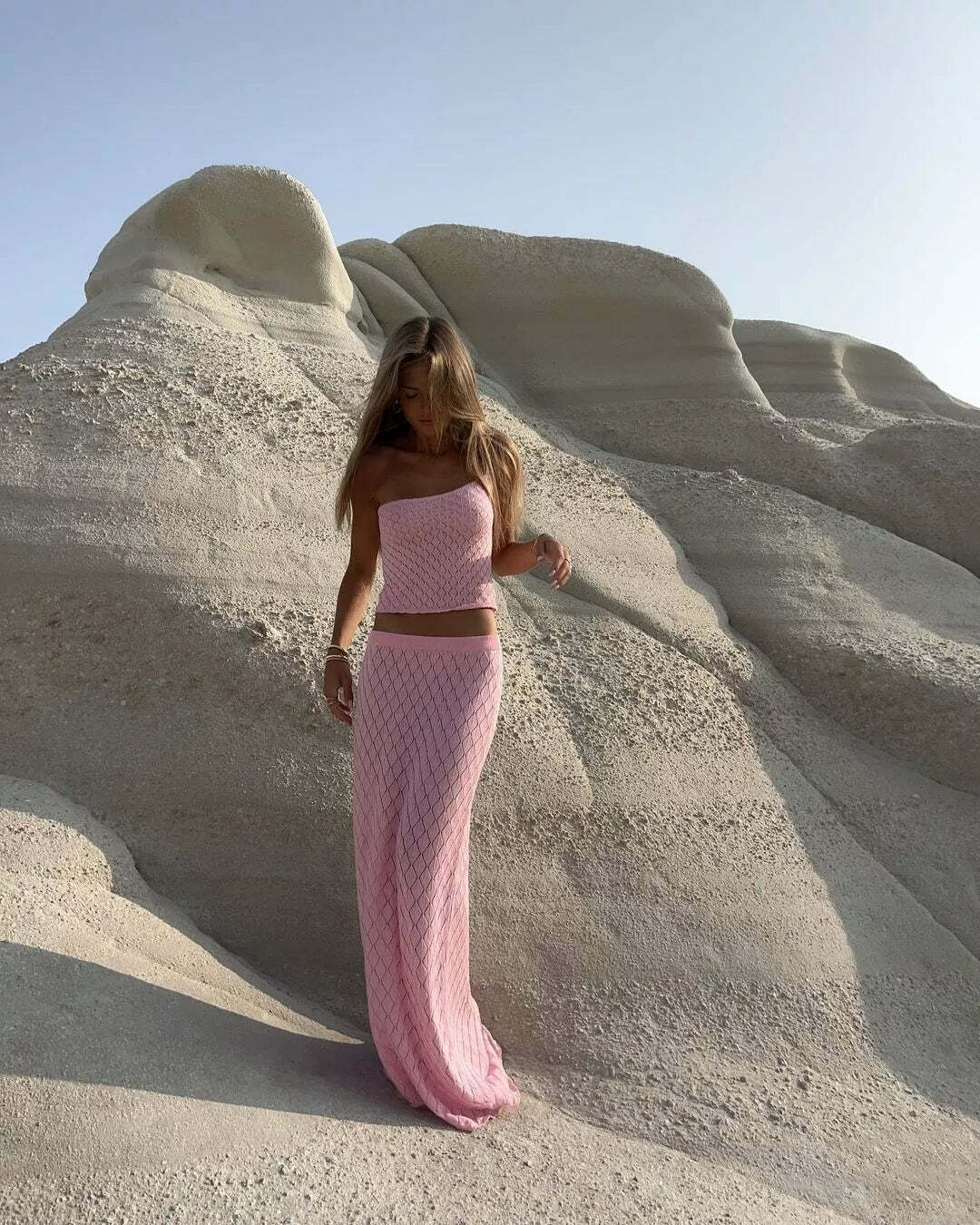 Alyviah Knitted Skirt Set - Y2K Summer Grunge Outfit, 90s Fashion, Retro Style, Pastel Goth