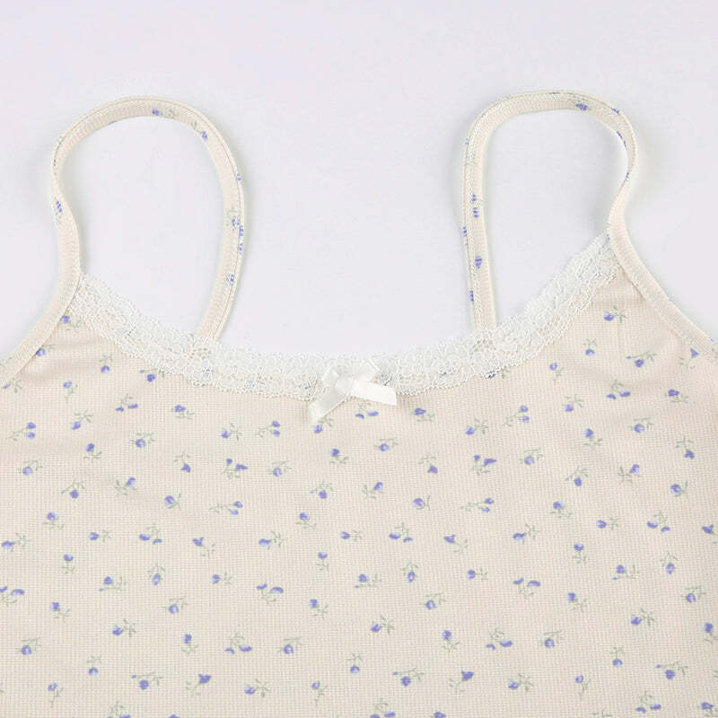 Alyx Floral Tank Top - Y2K Summer Grunge, 90s Retro, Pastel Goth, Y2K Party & Club Out
