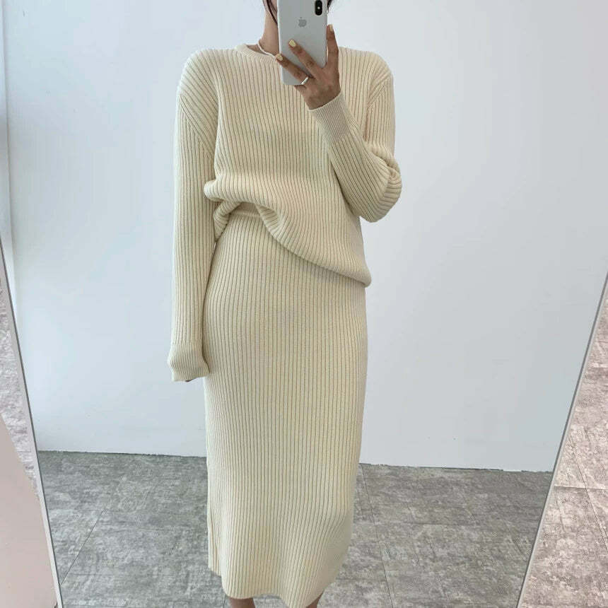 Anaia Knit Skirt Set - Y2K Summer Outfit, 90s Fashion, Grunge, Retro Style, Y2K Party Look