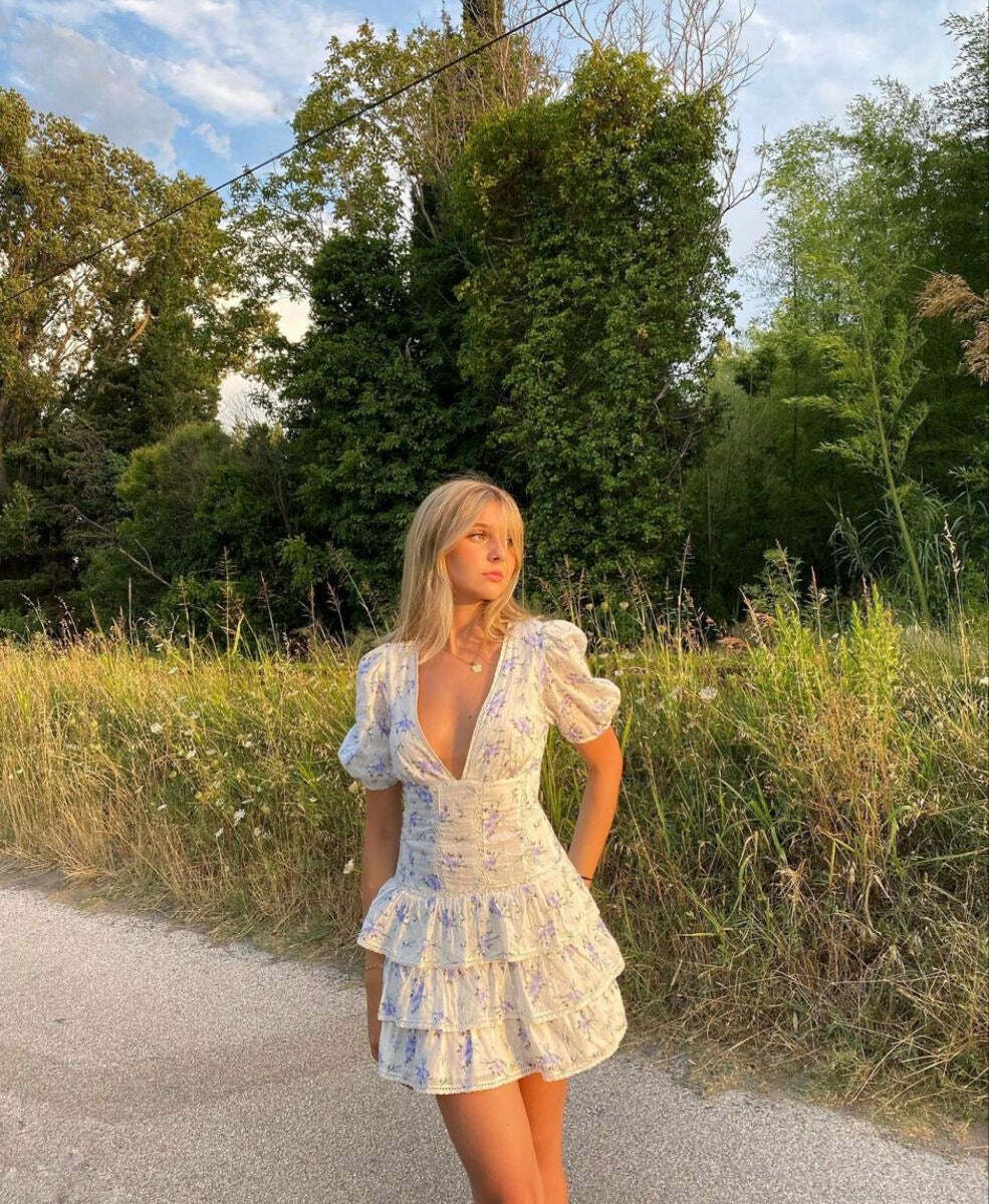 Andie Ruffle Mini Dress - Y2K Summer Outfit, 90s Grunge Fashion, Retro Style, Pastel Goth