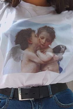 Angel Kiss Shirt - Y2K Summer Grunge, 90s Retro, Pastel Goth, Y2K Club & Party Outfits
