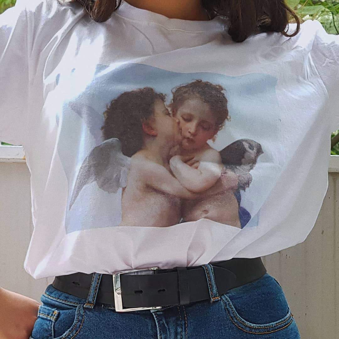 Angel Kiss Shirt - Y2K Summer Grunge, 90s Retro, Pastel Goth, Y2K Club & Party Outfits