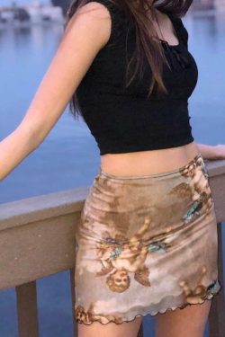Angel Skirt - Y2K Summer Grunge & 90s Fashion Outfit for Retro Popstar Vibes